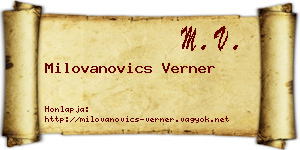 Milovanovics Verner névjegykártya
